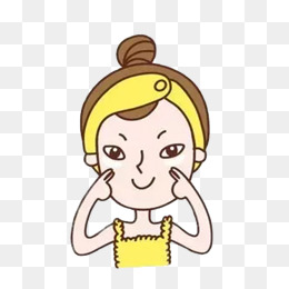 洗脸长痘痘可爱小女孩
