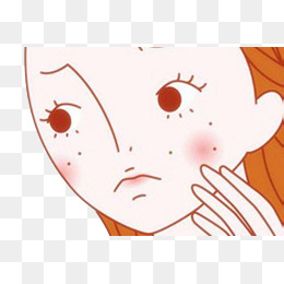 可爱女生皱眉痘痘卡通