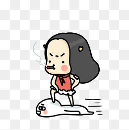 芒果小人夏日卡通手绘表情包脸红害羞元素下载