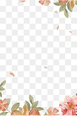 手绘田园风花草边框