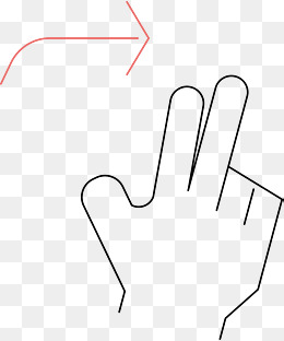 卡通向右滑动的手势素材图