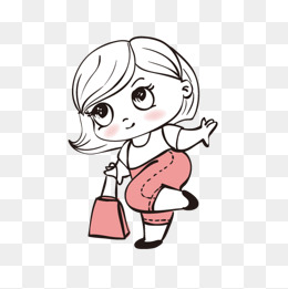 可爱的胖胖的女孩简笔画