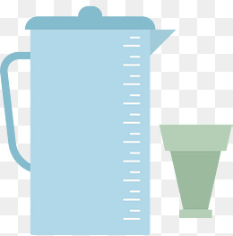 蓝色量杯水彩烘焙矢量素材