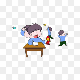 彩色上课认真听课的学生绘画
