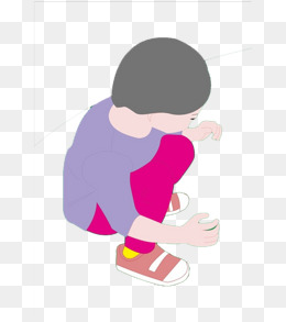 可爱的蹲着的女孩