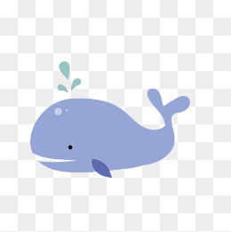 卡通鲸鱼蓝色可爱鲸鱼卡通鲸鱼