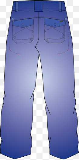 蓝色矢量卡通牛仔裤