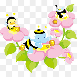 卡通矢量可爱蜜蜂