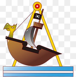 创意游乐场海盗船机动游戏插画