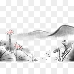 中国画山脉矢量图