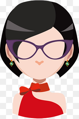 戴眼镜的卡通女人图