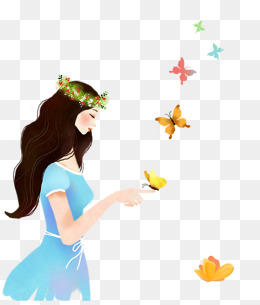 卡通手绘小清新女孩