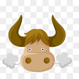 卡通可爱小动物装饰动物头像牛