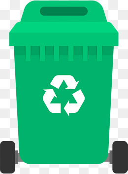 绿色立体卡通垃圾桶
