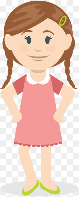 可爱的卡通小女孩矢量图