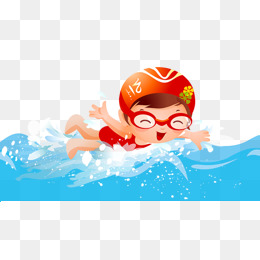 夏天清新海边游泳