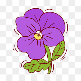 手绘紫色卡通花朵