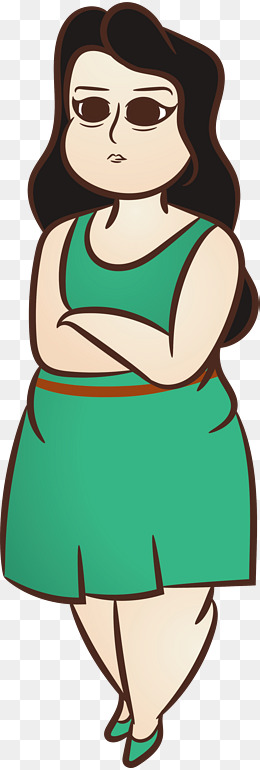 美丽优雅黑发女胖子