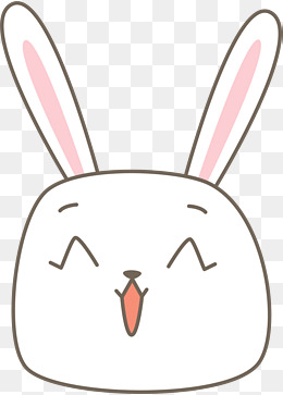白色可爱微笑兔子