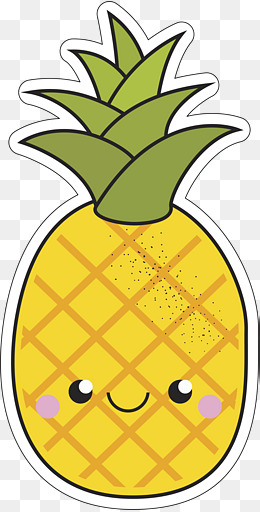 黄色扁平卡通菠萝