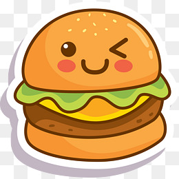微笑可爱美味汉堡贴纸