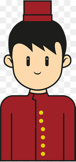 世界微笑日卡通服务员