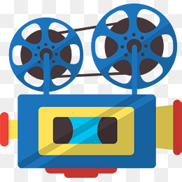 蓝色卡通扁平放映机