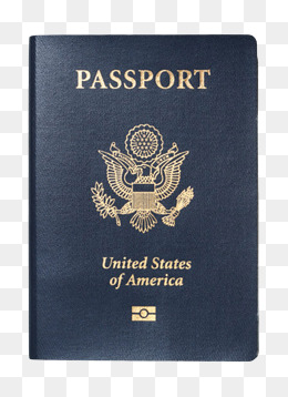 蓝色封面层叠成扇形的美国护照实物
