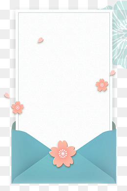 清新唯美空白信封插画免抠