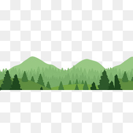手绘墨绿色山脉背景