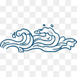世界海洋日手绘海浪