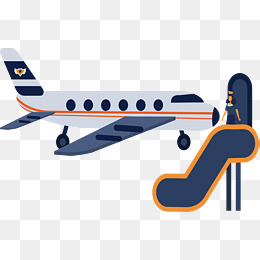 卡通航空礼仪文明登机