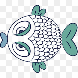 世界海洋日手绘鳞片鱼