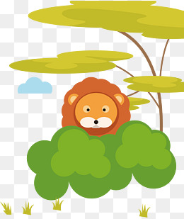 卡通矢量野生动物园狮子素材