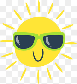 炎炎夏日戴墨镜的太阳