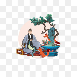 中国古代诗人卡通人物插画