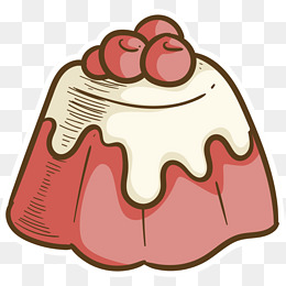 红色卡通美味布丁
