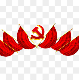 红色党旗卡通插画