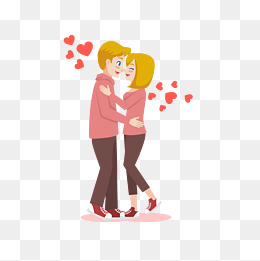卡通浪漫的情侣免抠图片