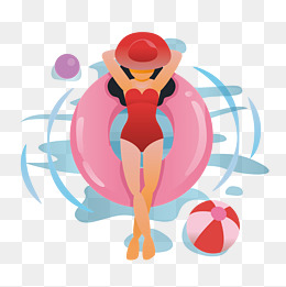 卡通漂浮的女孩png