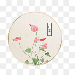 卡通古风扇子装饰图案