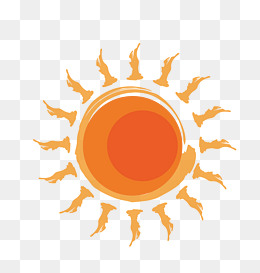 手绘创意橘色太阳免抠图