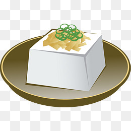 卡通豆腐美食装饰插画