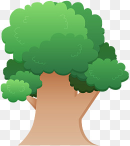 卡通手绘水彩树木插画设计