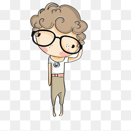 卡通戴眼镜的男孩设计