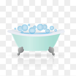 卡通浴缸设计矢量图