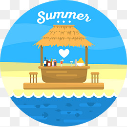 夏季沙滩矢量图