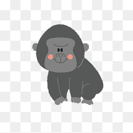 矢量卡通手绘可爱小猩猩免抠图png