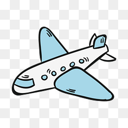 蓝色卡通航空飞机