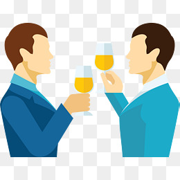 两人商务合作干杯